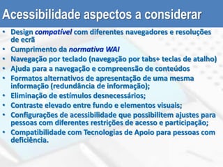 6.Baixo esforço físicoMaçanetas tipo alavanca, que são de fácil utilização,podendo ser accionada até com o cotovelo. Esse tipo deequipamento facilita a abertura de portas no caso deincêndios, não sendo necessário girar a mãoPara ser usado eficientemente, com conforto e com o mínimo de fadiga.Estabelece que os produtos possam ser usados eficiente e confortavelmente com o mínimo esforço, fadiga e operações repetitivas;