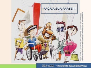 FAÇA A SUA PARTE!!!




FONTE: CARTILHA SÃO PAULO SEM BARREIRAS – UMA CIDADE PARA TODOS
PUBLICAÇÃO DA CET E DA CPA – COMISSÃO PERMANENTE DE ACESSIBILIDADE
 