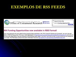 EXEMPLOS DE RSS FEEDS 