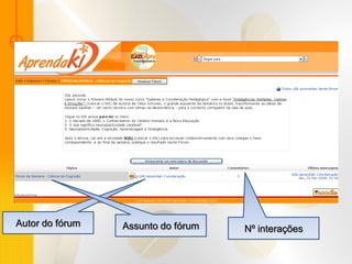 Autor do fórum   Assunto do fórum   Nº interações
 