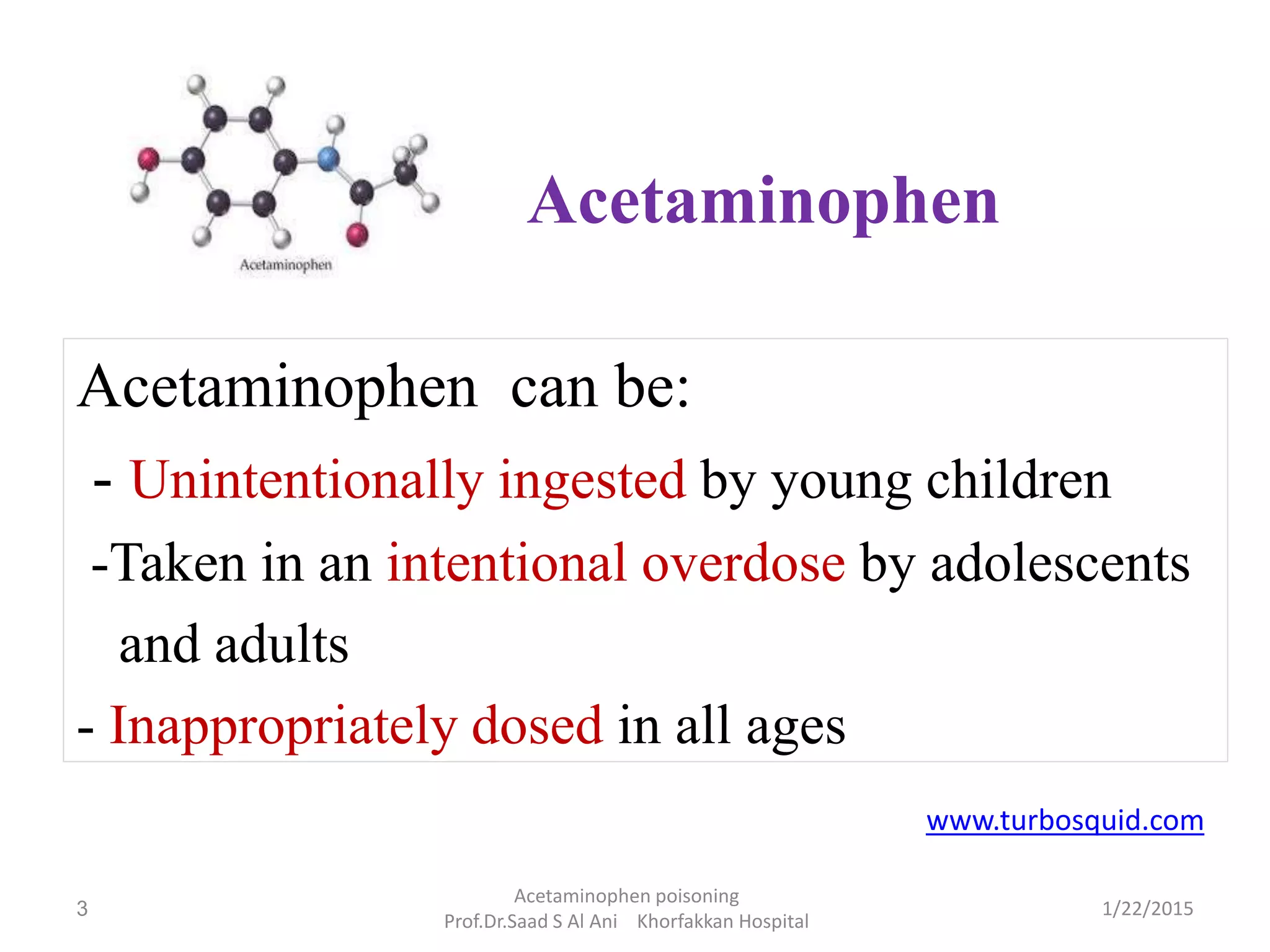 ACETAMINOPHEN POISONING GUIDELINES visual data 4