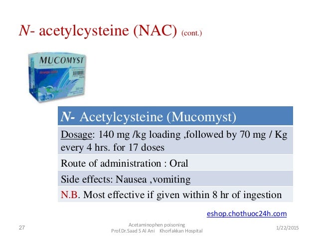 n overdose dose paracetamol acetylcysteine poisoning Acetaminophen