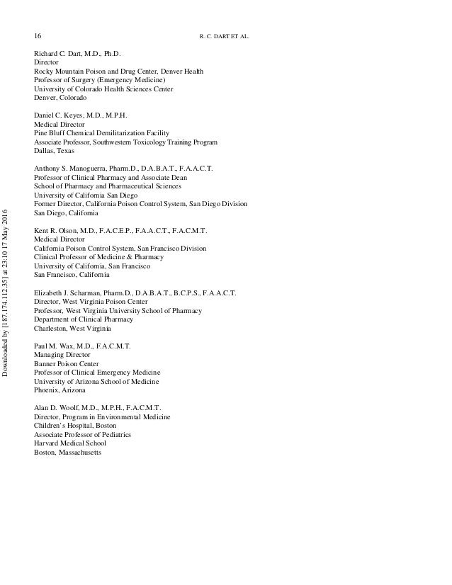 Acetaminophen Poisoning An Evidence Based Consensus Guideline For Out
