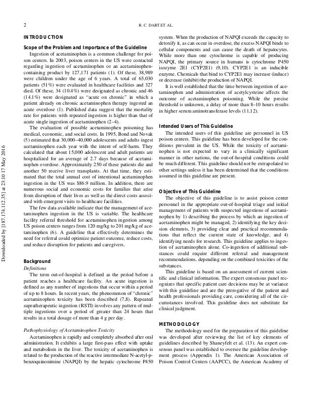 Acetaminophen Overdose Guidelines