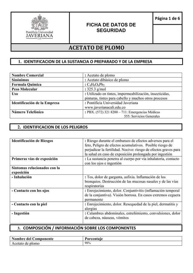 Acetato de plomo PDF