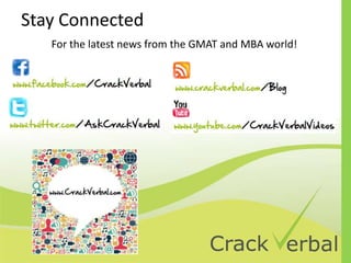 Stay Connected
For the latest news from the GMAT and MBA world!
 