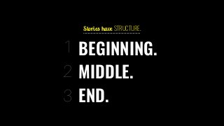 Stories have STRUCTURE.
BEGINNING.
MIDDLE.
END.
1
2
3
 