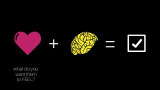 what do you
want them
to FEEL?
+ =
 