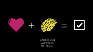 + =
what do you
want them
to THINK?
 