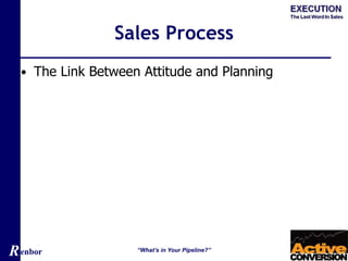 Renbor
Sales Process
• The Link Between Attitude and Planning
“What’s in Your Pipeline?”
 