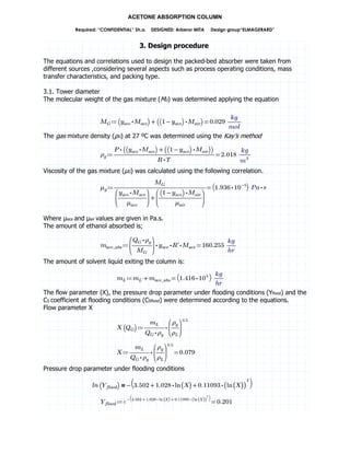 Acetone absorption column | PDF