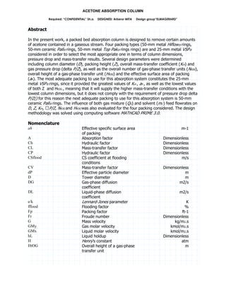 Acetone absorption column | PDF