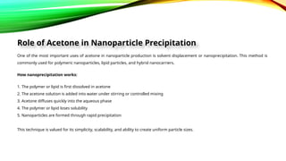 Ensuring safe acetone removal in nanoparticle LNP production | PPTX