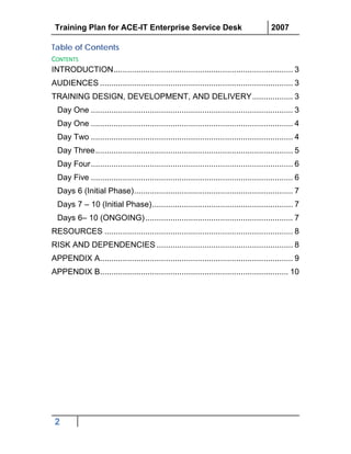 SAMPLE TRAINING PLAN | PDF