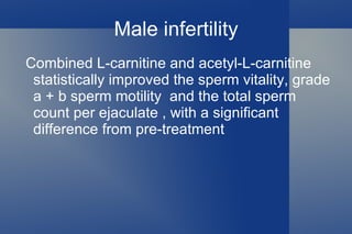 carnitine improved lipid profiles and metabolism 