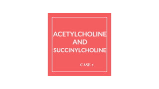 ACETYLCHOLINE
AND
SUCCINYLCHOLINE
CASE 2
 
