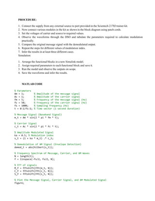 Amplitude Modulation with Double Side band with Carrier Method | PDF
