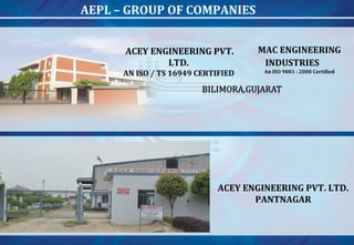 Acey Engineering India Private Limited corporate presentation 2014