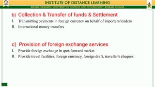 I.
II.
I.
II.
b) Collection & Transfer of funds & Settlement
Transmitting payments in foreign currency on behalf of import...