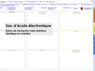 Sac d’école électronique Démo de recherche mais interface identique en création 