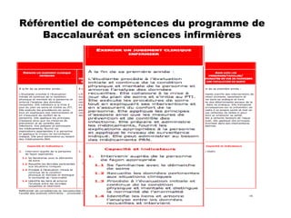 06/04/11 Référentiel de compétences du programme de Baccalauréat en sciences infirmières 