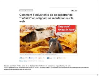 Source: Comment Findus tente de se dépêtrer de «l’affaire» en soignant sa réputation sur le web
http://www.latribune.fr/en...
