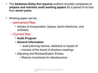 Audit File Abstract Accounting & Finance Auditing chapter 5. | PPTX