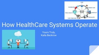 How HealthCare Systems Operate
Yours Truly,
Kaila Beckrow
 