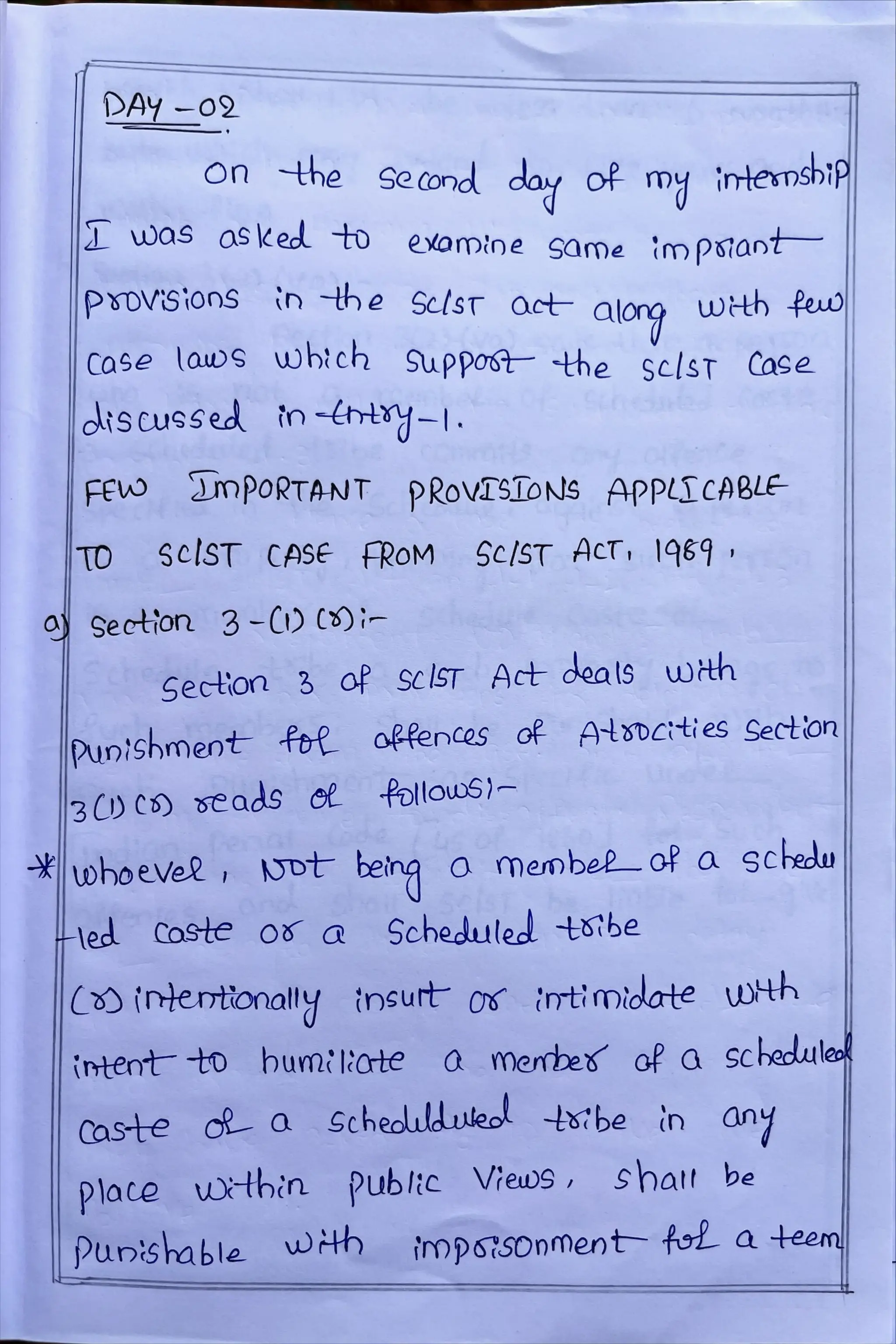 Internship Diary Osmania University 3 YD