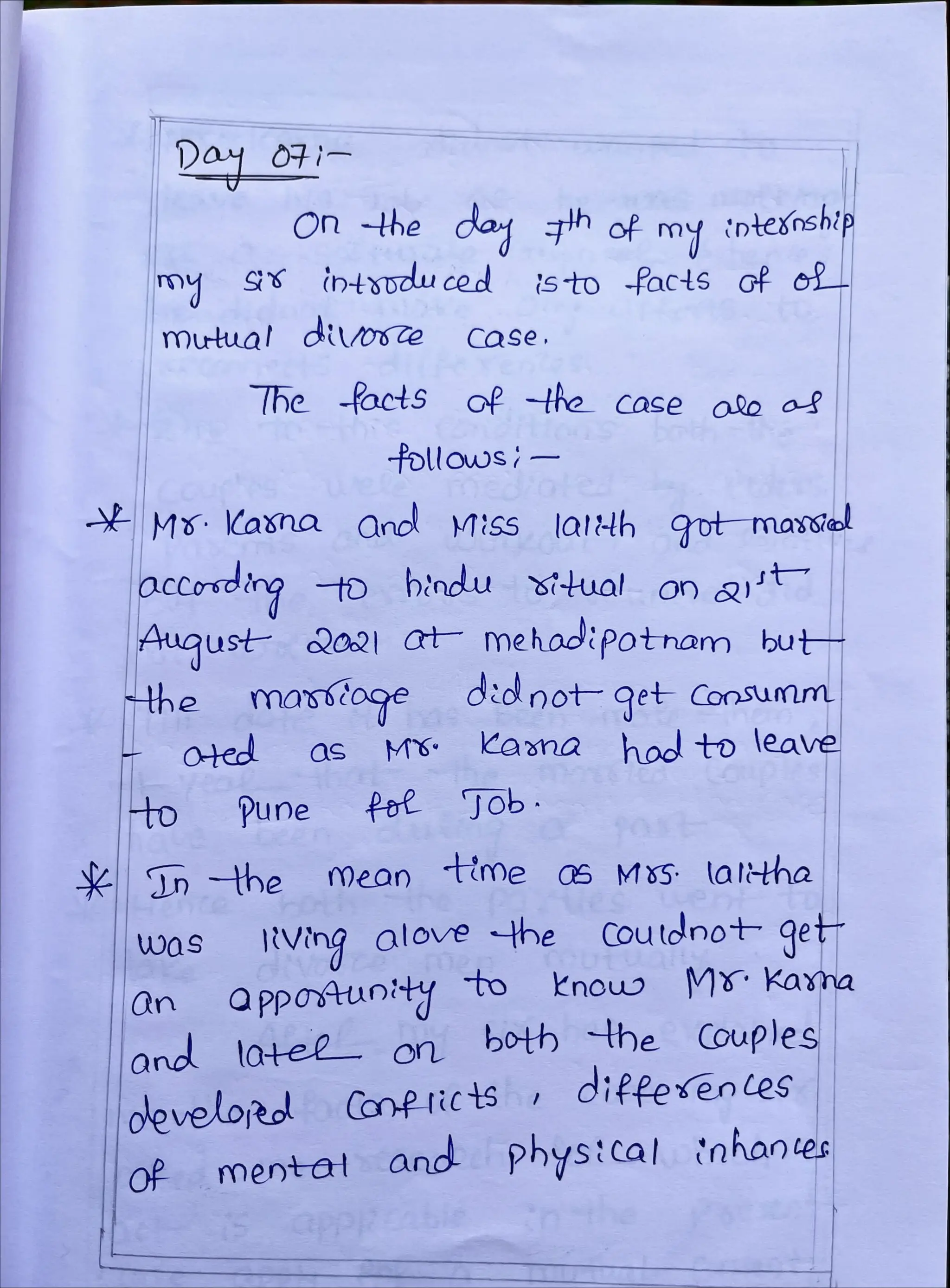 Internship Diary Osmania University 3 YD