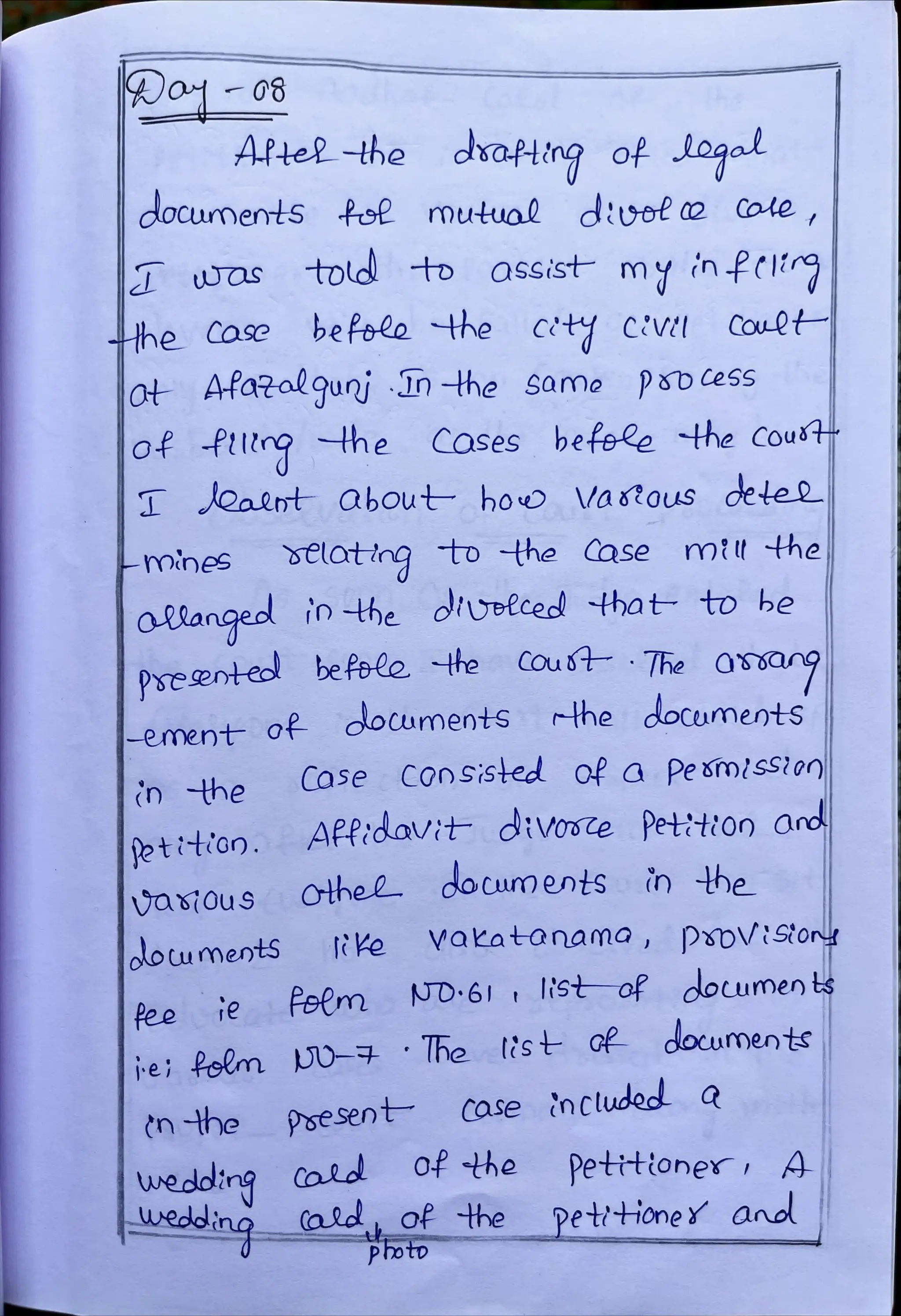 Internship Diary Osmania University 3 YD