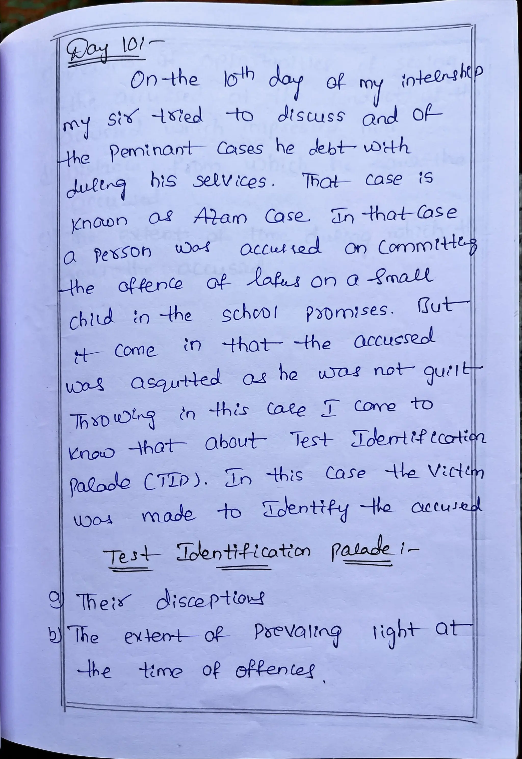 Internship Diary Osmania University 3 YD