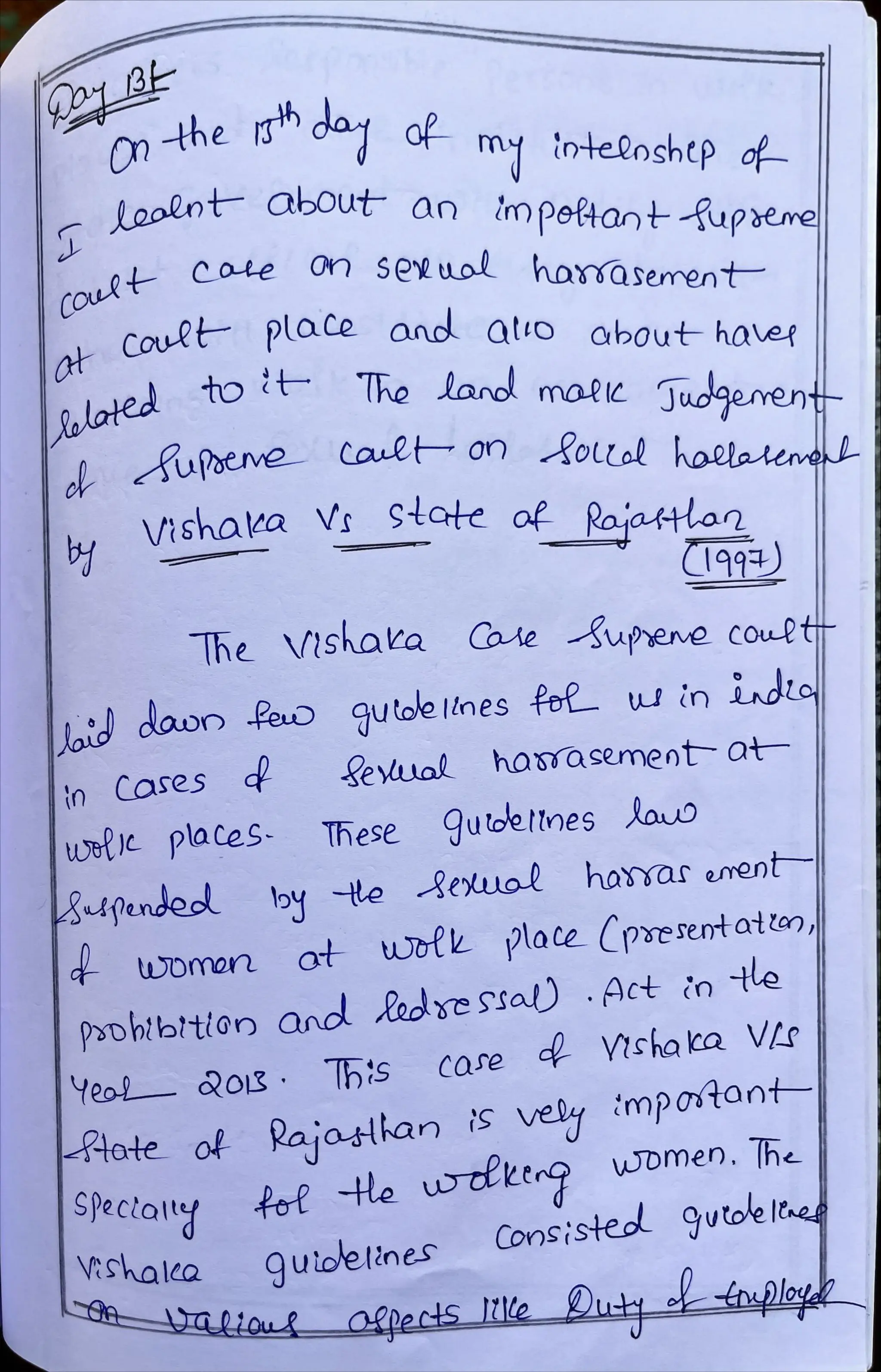 Internship Diary Osmania University 3 YD