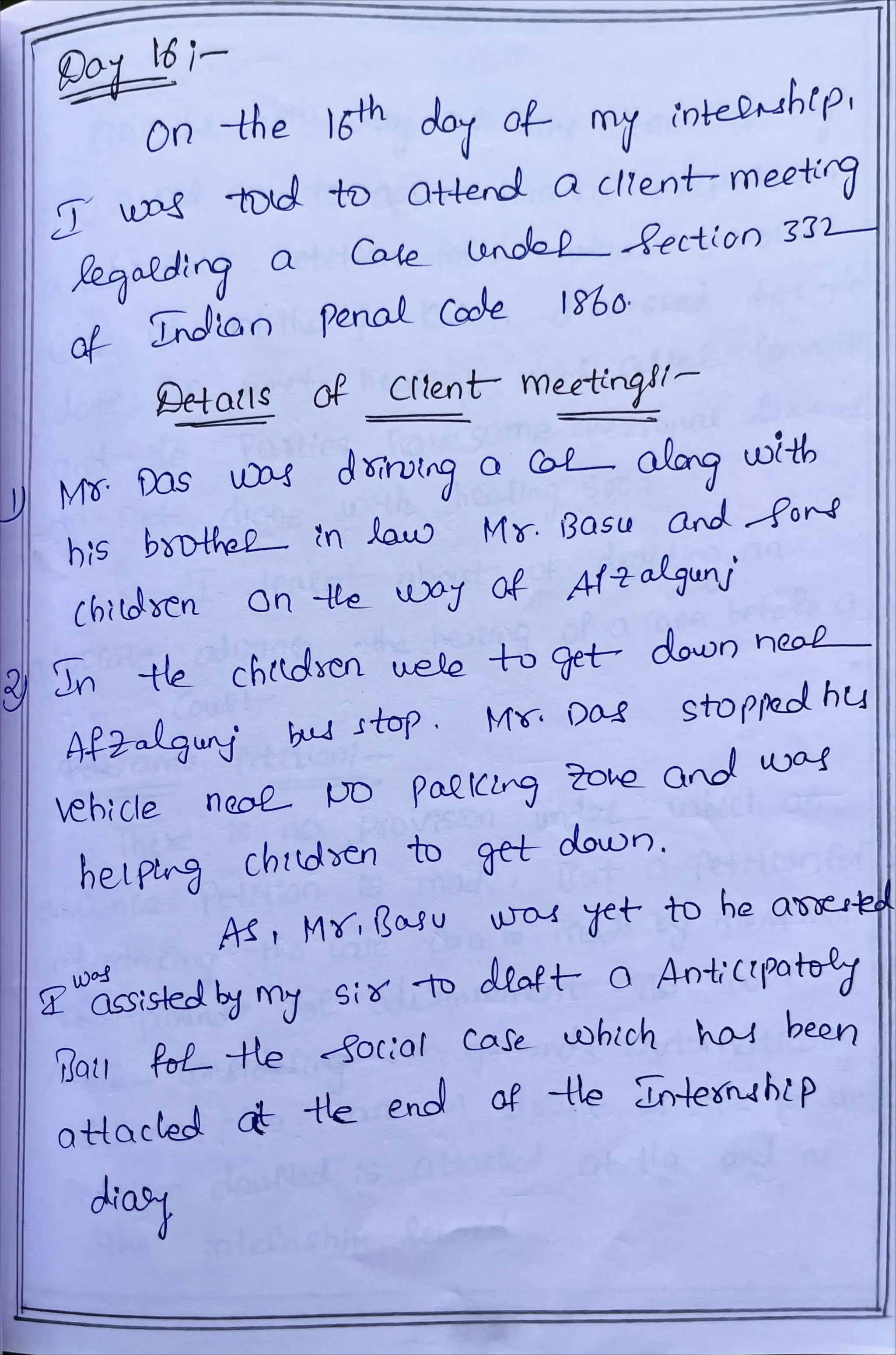 Internship Diary Osmania University 3 YD