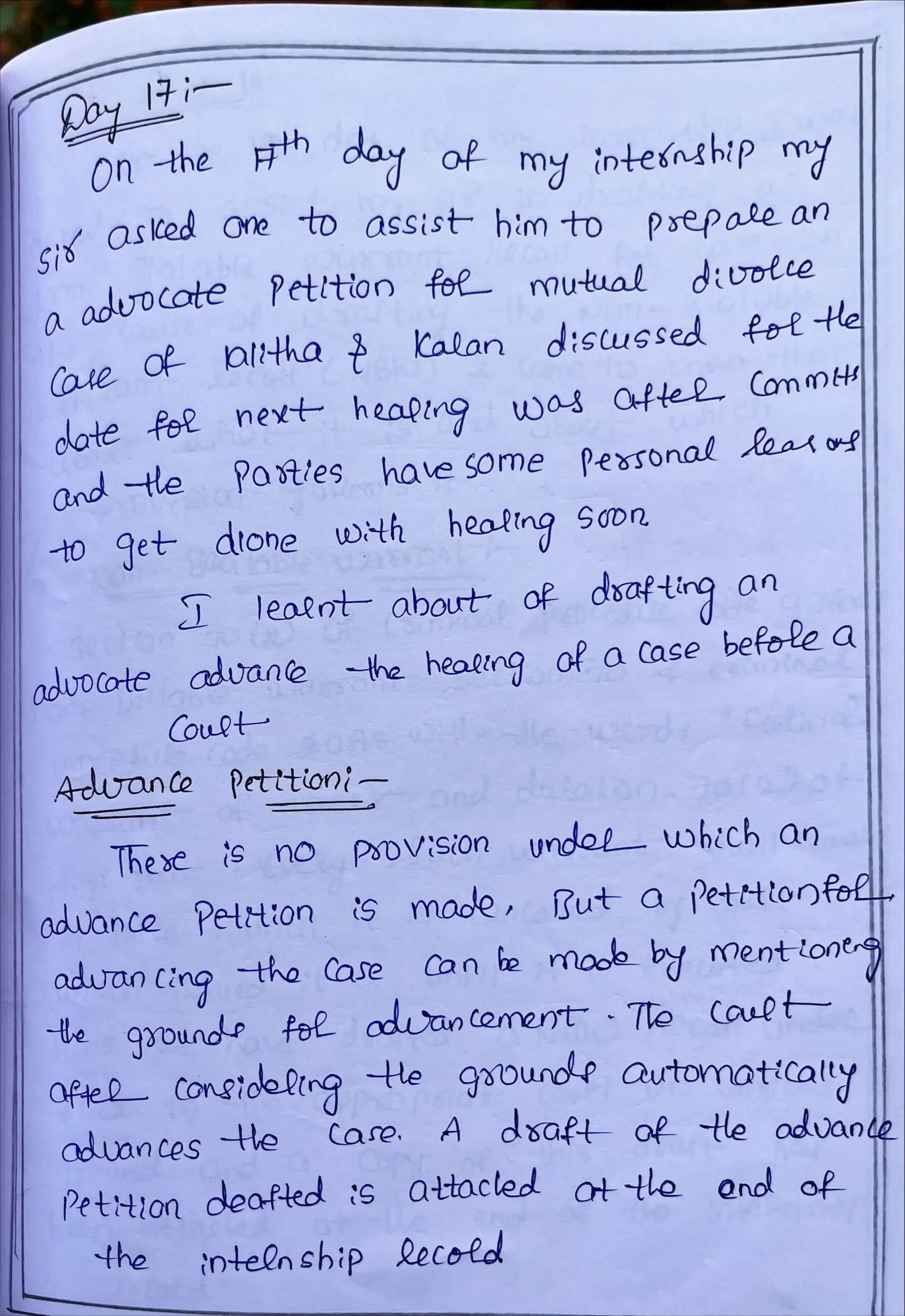 Internship Diary Osmania University 3 YD