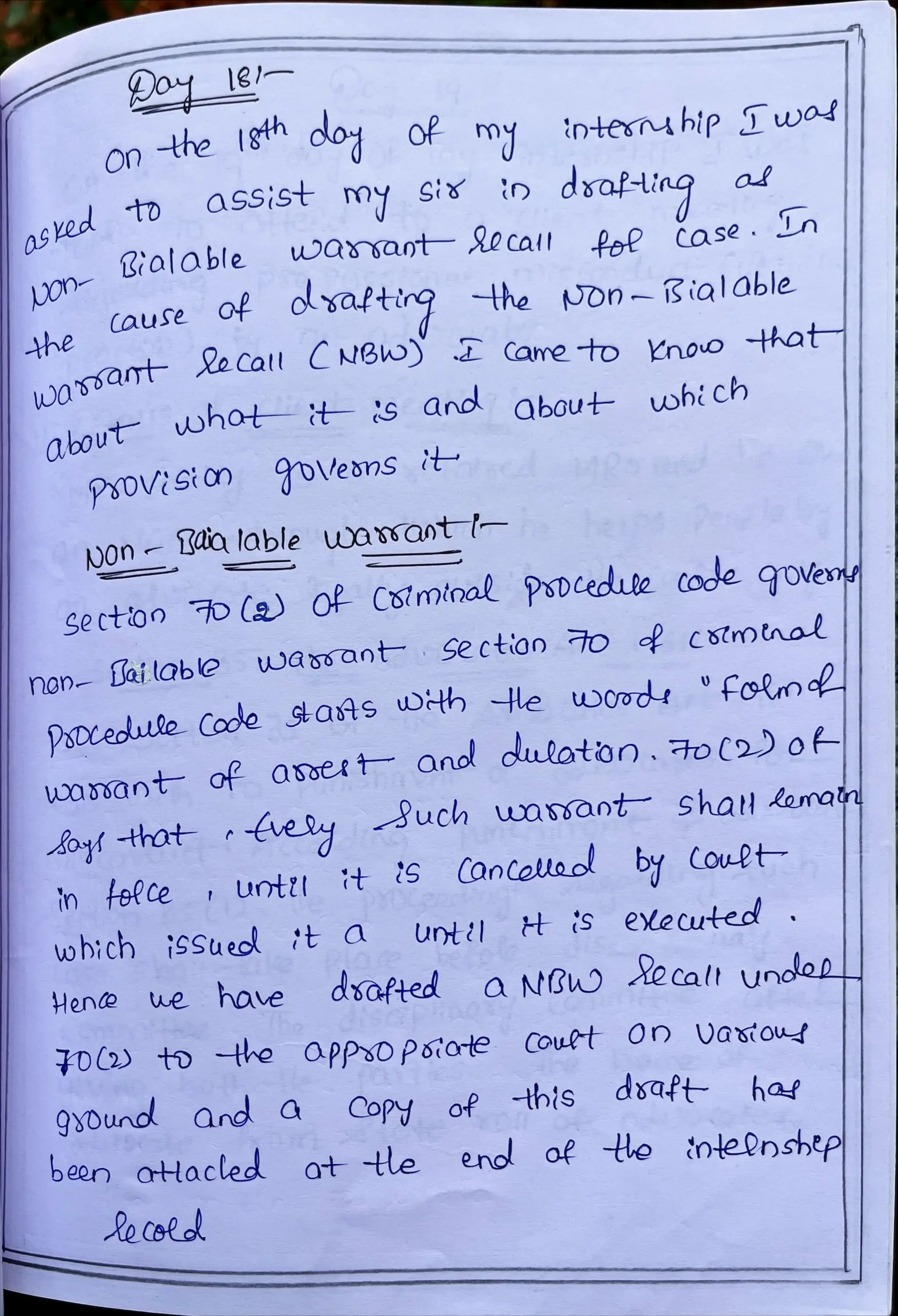 Internship Diary Osmania University 3 YD