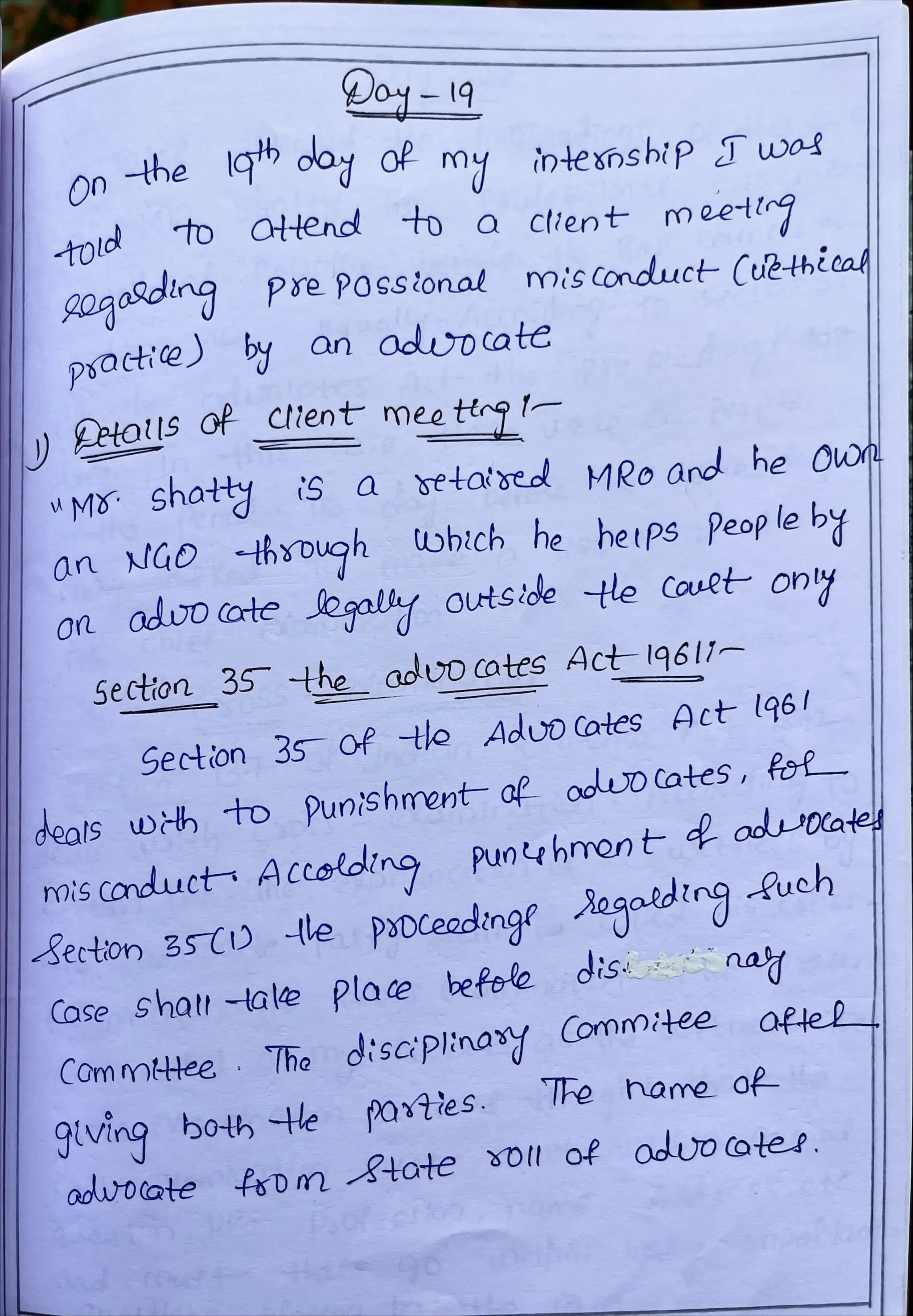 Internship Diary Osmania University 3 YD