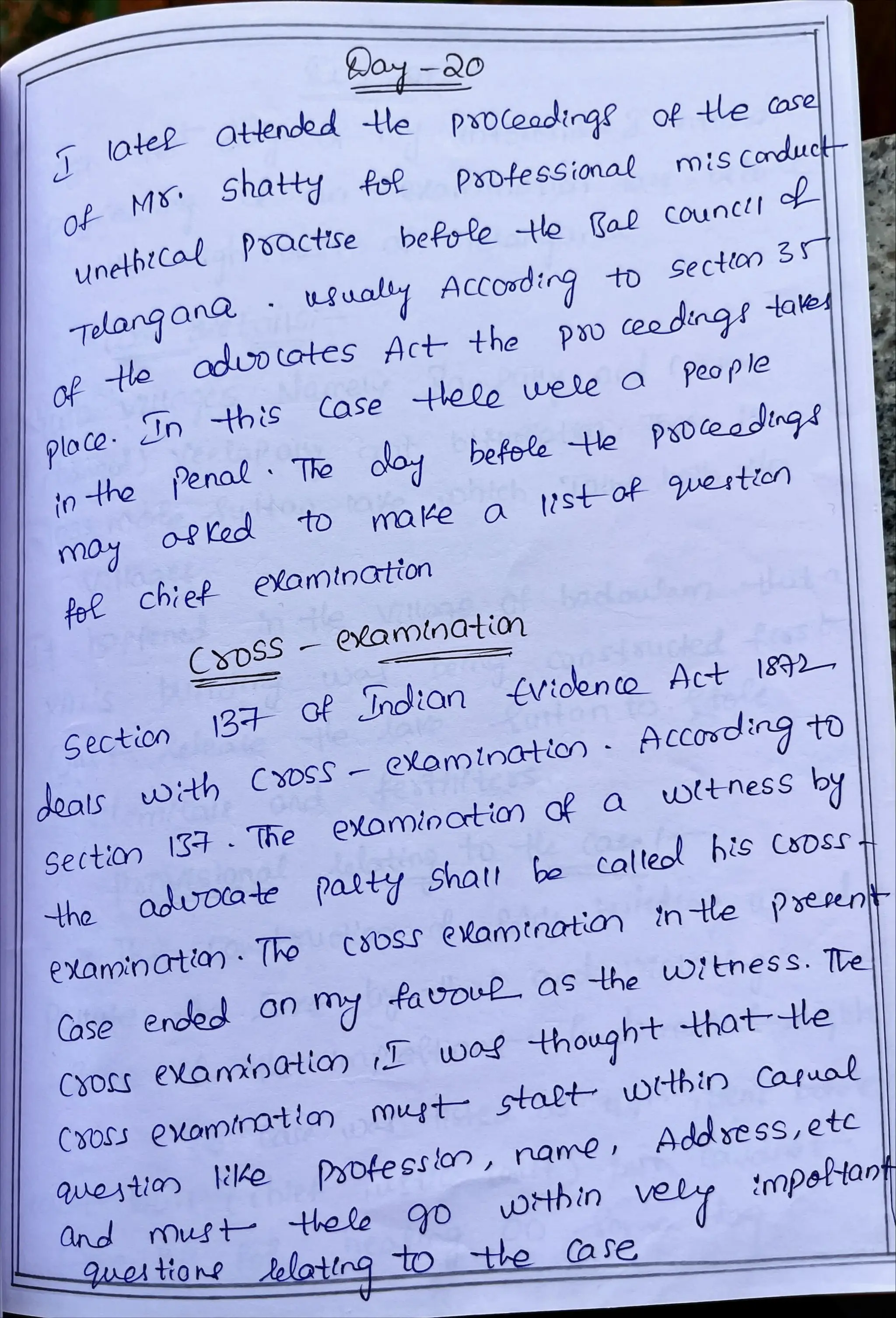 Internship Diary Osmania University 3 YD