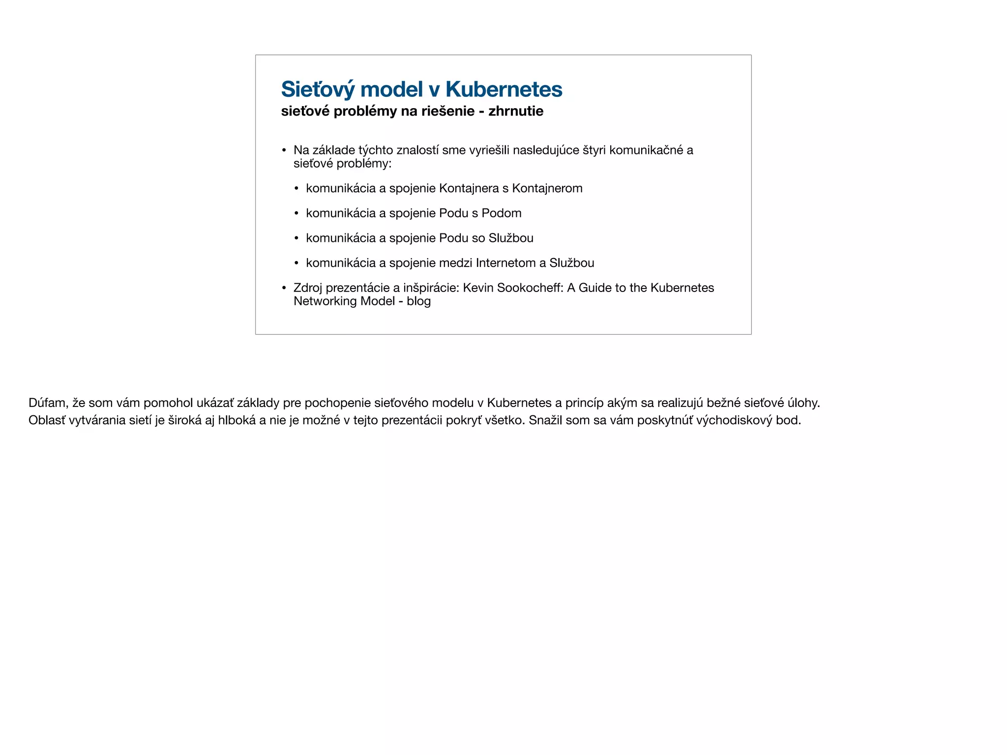 16. meetup sietovy model v kubernetes