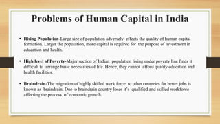 Human capital formation in India project for class 12 | PDF