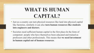 Human capital formation in India project for class 12 | PDF