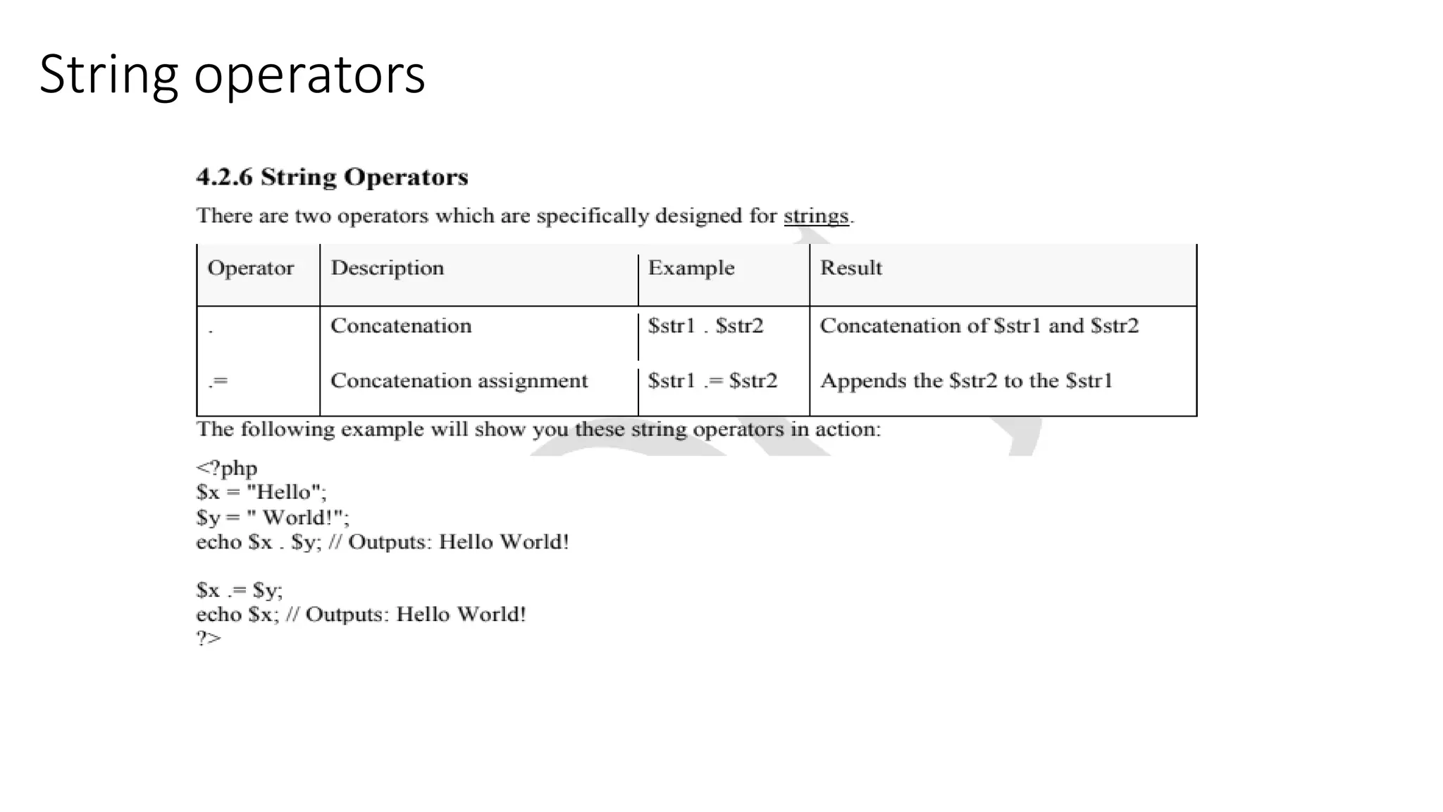 String operators 