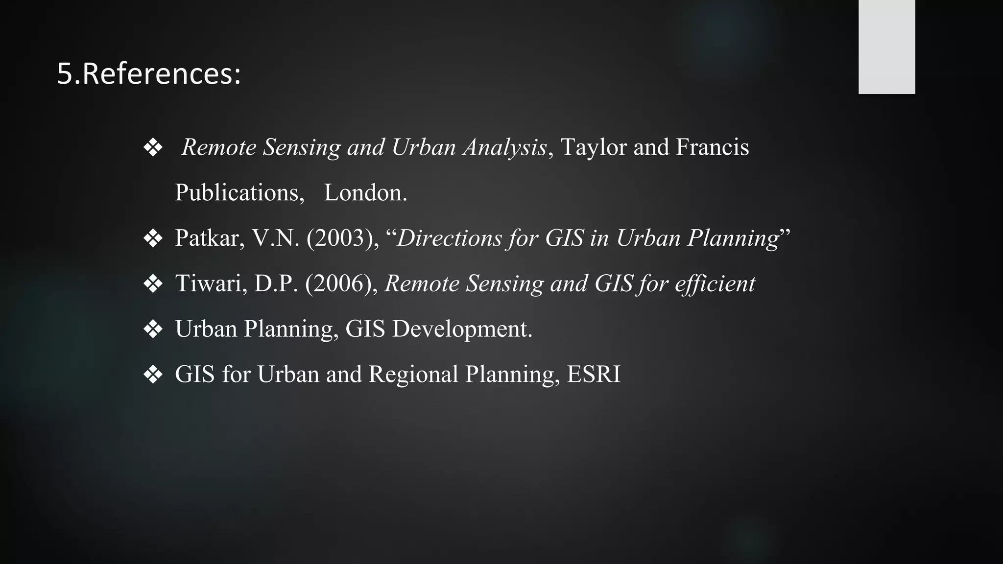 Application of Remote Sensing and GIS in Urban Planning | PDF