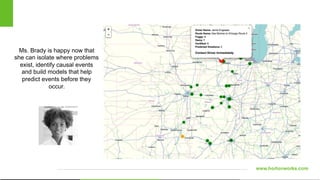 www.hortonworks.com
Ms. Brady is happy now that
she can isolate where problems
exist, identify causal events
and build models that help
predict events before they
occur.
 