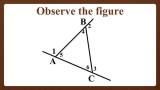 Observe the figure
A
B
C
1 5
6 3
4
2
 
