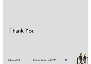 Thank You



25 January 2010   Telkomsel Seminar on CAFTA   34
 