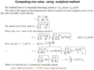 Computing rms value using analytical method
 