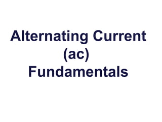 Alternating Current
(ac)
Fundamentals
 