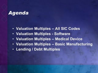 Enterprise Valuation -Trends in Valuation Multiples | PPT
