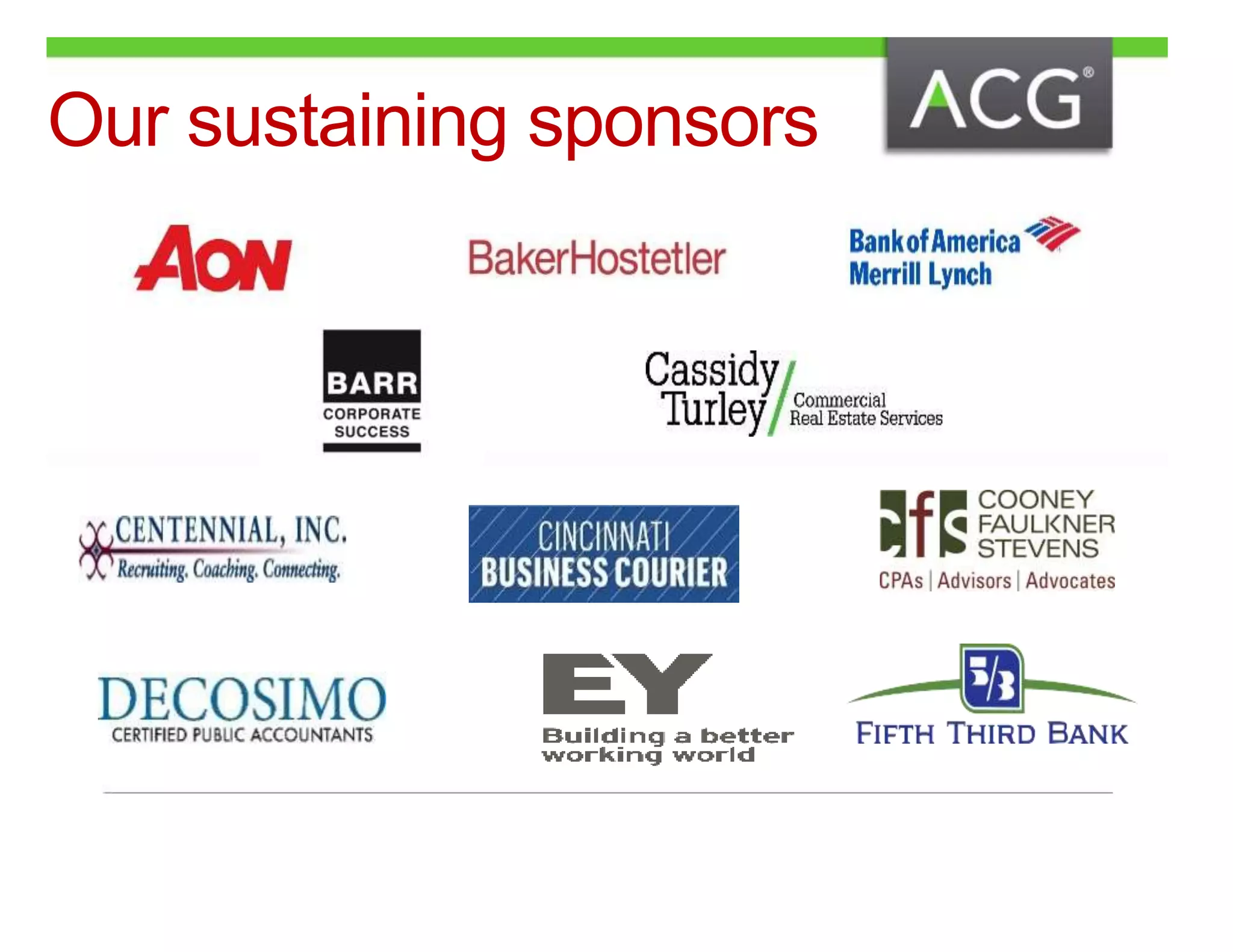 Our sustaining sponsors 
 